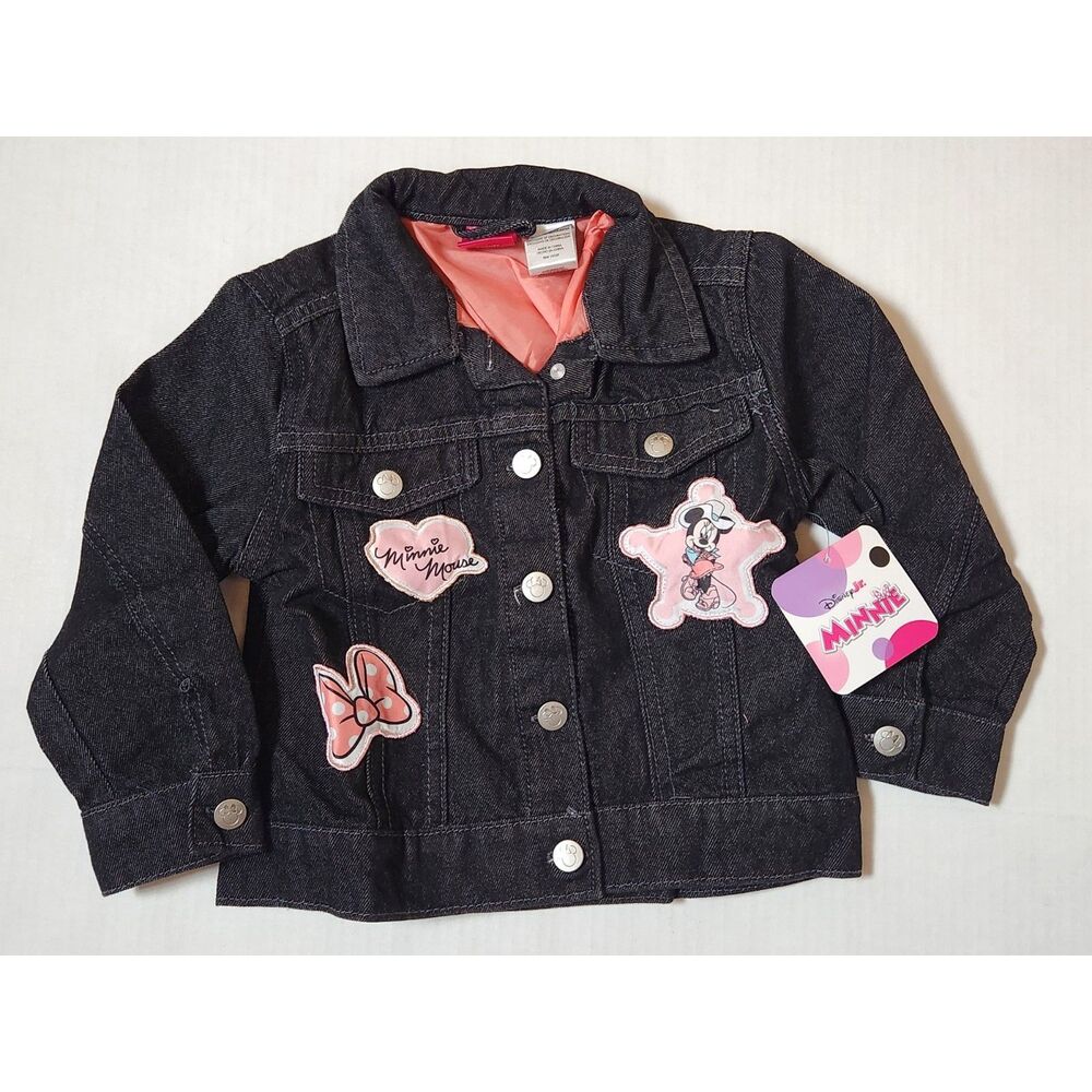 Minnie Mouse Toddler Denim Jacket Size 2T Black Denim Disney